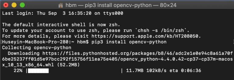Mac OS’ ta Python ve OpenCV kurulumu – HÜSEYİN BİLAL MACİT